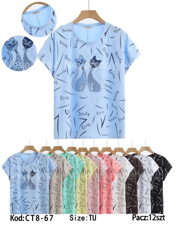 Bluzki damskie Roz Standard, Mix Kolor Paczka 12 szt